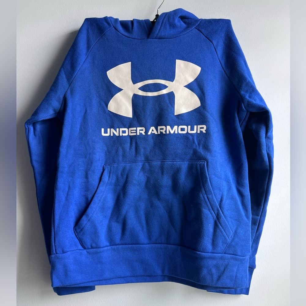 Under Armour Boys' Rival Fleece Hoodie Size Medium Blue